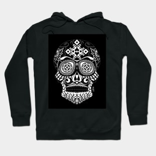 SKULL CATRINA IN MEXICAN ECOPOP TOTONAC PATTERN Hoodie